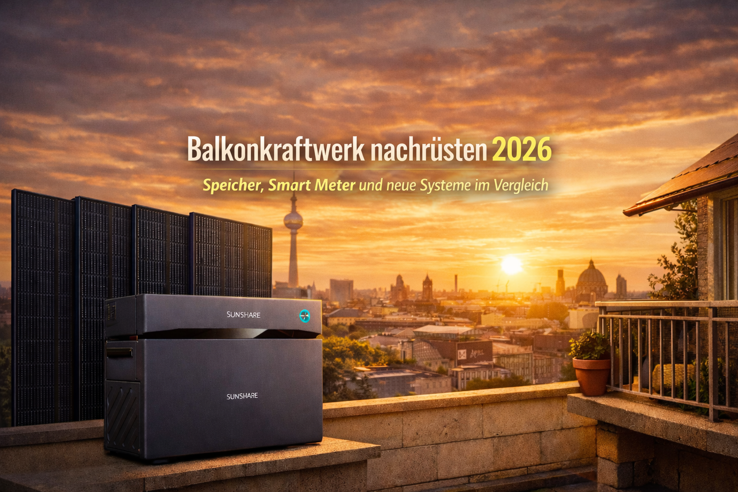 Balkonkraftwerk nachrüsten 2026 - Speicher, Smart Meter und neue Systeme im Vergleich