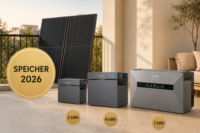 Sunshare und Anker Speicher im Vergleich: 2 kWh, 4 kWh und 7 kWh