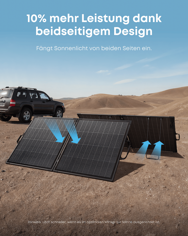 Anker SOLIX PS200 Bifaziales tragbares Solarpanel – Ansicht 4