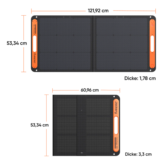 Jackery SolarSaga 100W – Aufgestellt