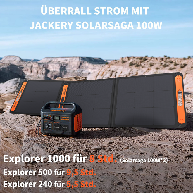 Jackery SolarSaga 100W – Camping
