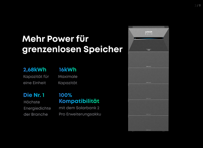 Anker SOLIX BP2700 – Stapelbar bis zu 5 Einheiten