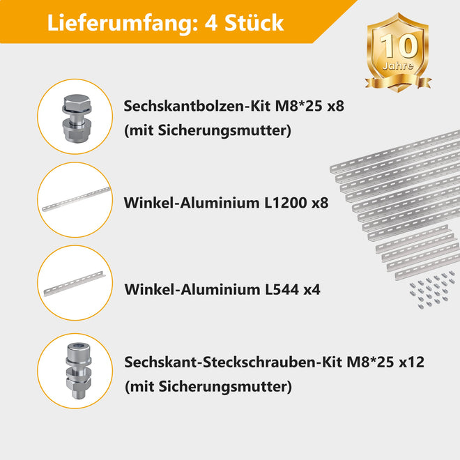 EFORU Halterung – Lieferumfang für 2 Solarmodule