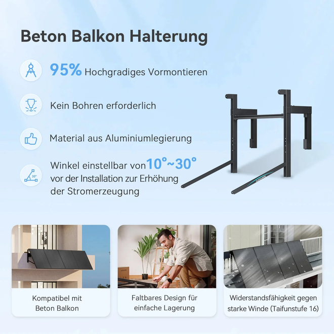 Ray Beton Balkon Halterung Winkel einstellbar 0°/20°/25°/30° Mindestbestellmenge: 2 Stück – Ansicht 7