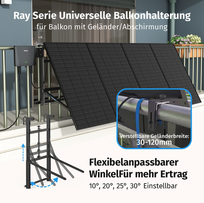 Ray Geländer/Schild/Glas/Metall Balkon Halterung Winkel einstellbar 0°/20°/25°/30° Mindestbestellmenge: 2 – Ansicht 4