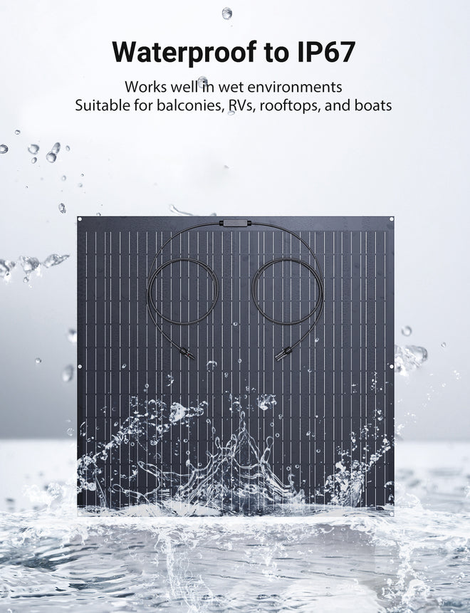 LIONSHEE Solarpanel wasserdicht bis IP67, geeignet für Balkon, Wohnmobil, Dach, Boot