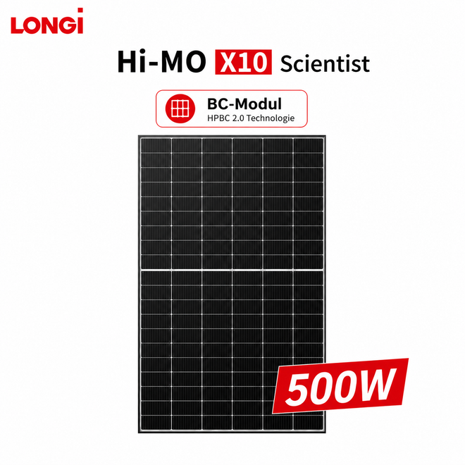 LONGi Hi-MO X10 Scientist 500 W BC-Modul HPBC 2.0