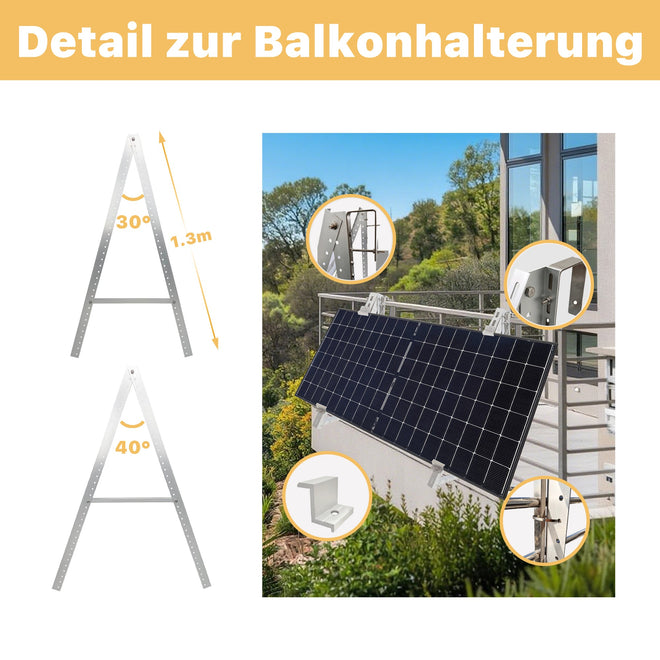 MSH-01A Detail zur Balkonhalterung 30 40 Grad