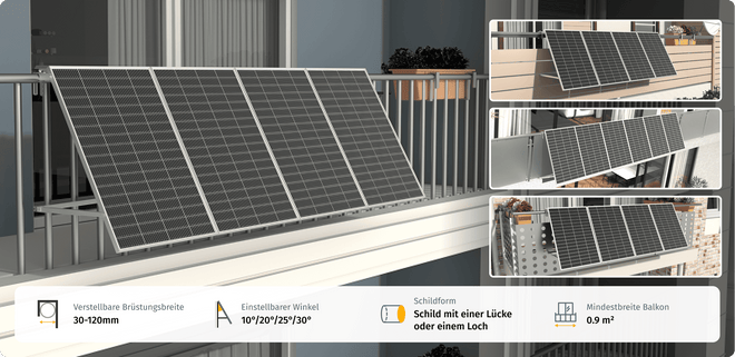 600W Balkonkraftwerk, Sunshare RayLite (3x200Wp Solarmodule), 800W Mikrowechselrichter – Ansicht 8
