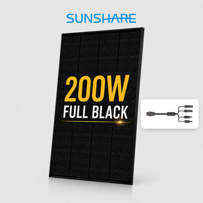 Ray Solarmodul 200W Komplett Schwarz_Mindestbestellmenge: 1 Stück