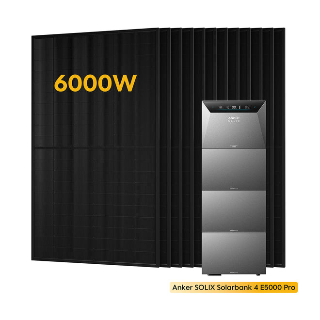 Anker SOLIX Solarbank 4 E5000 Pro Bundle 20kWh mit 12x 500W Solarmodulen