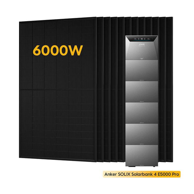 Anker SOLIX Solarbank 4 E5000 Pro Bundle 30kWh mit 12x 500W Solarmodulen