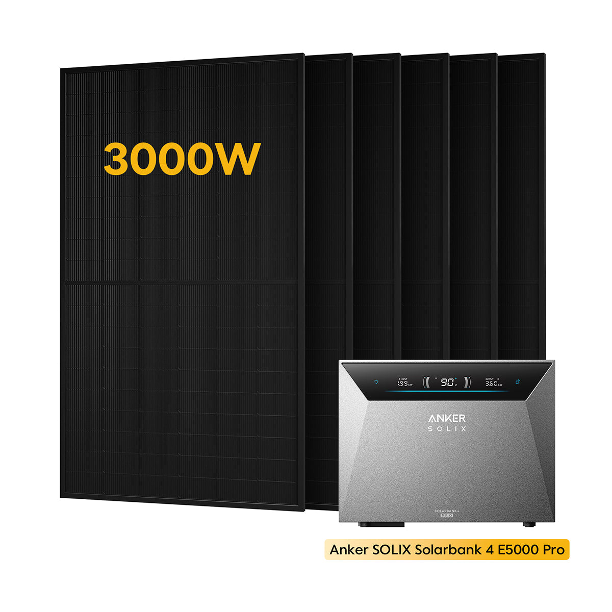 Anker SOLIX Solarbank 4 E5000 Pro Bundle 5kWh mit 6x 500W Solarmodulen