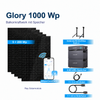 Sunshare Glory 1000 Wp mit 3,05 kWh Speicher – Geländer, Schild und Glas Balkon