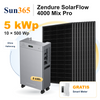 Sun365 5 kWp PV-Set ohne Halterung: 10 × 500 Wp, 1 × SolarFlow 4000 Mix Pro mit 8 kWh und gratis Smart Meter.