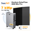 Sun365 7 kWp PV-Set ohne Halterung: 14 × 500 Wp, 1 × SolarFlow 4000 Mix Pro mit 8 kWh und gratis Smart Meter.