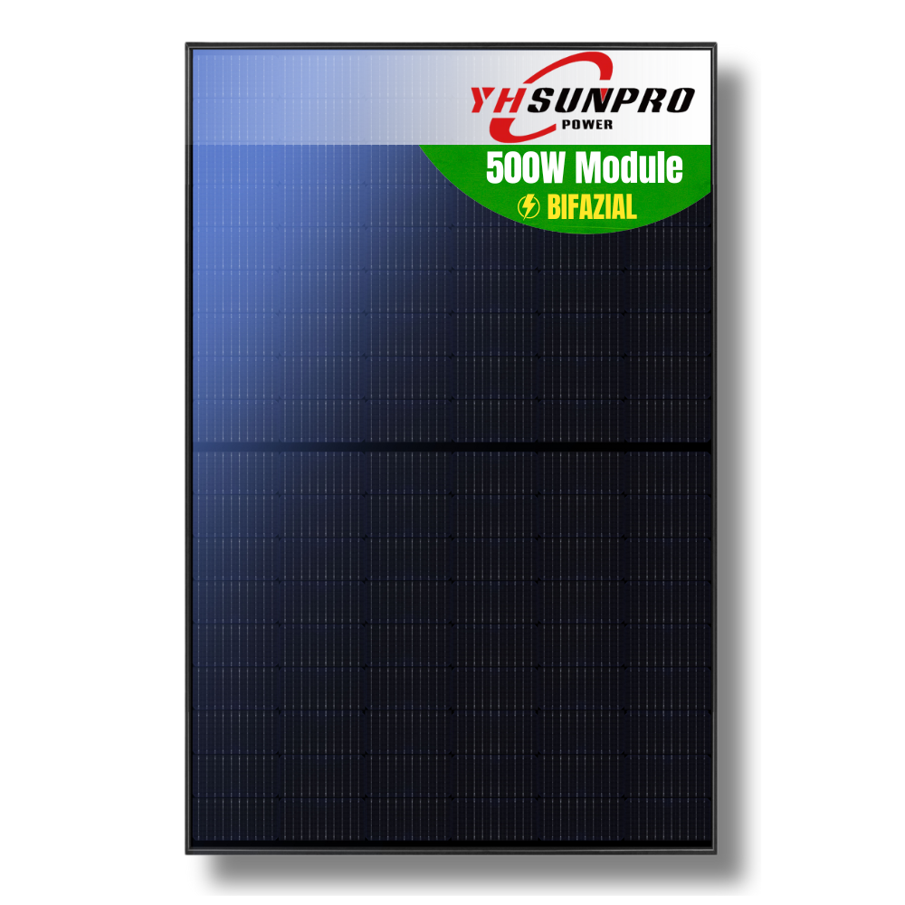 Sunpro SPDG500-N120R10 500W N-Type TOPCon Bifazial Solarmodul – Schwarzer Rahmen