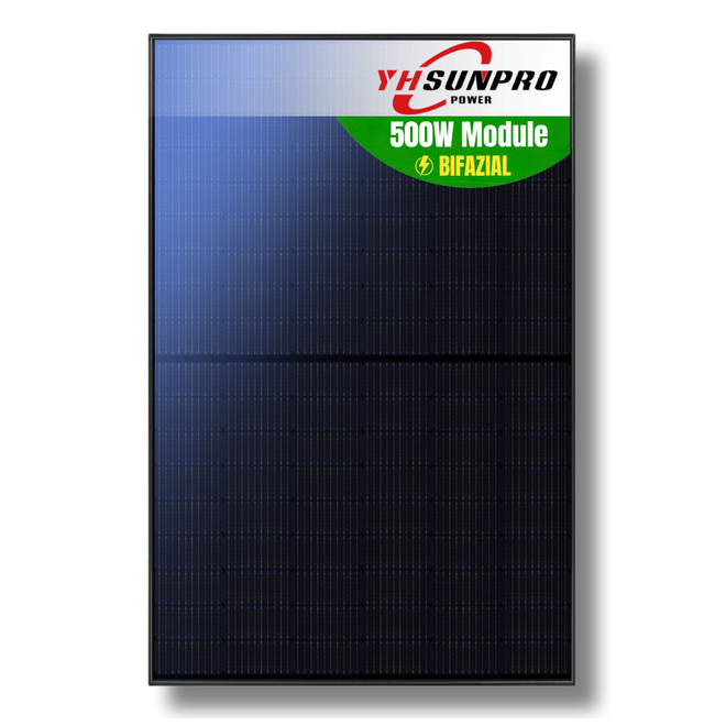 Sunpro SPDG500-N108R12 500W N-Type TOPCon Bifazial Glas-Glas Solarmodul – Schwarzer Rahmen