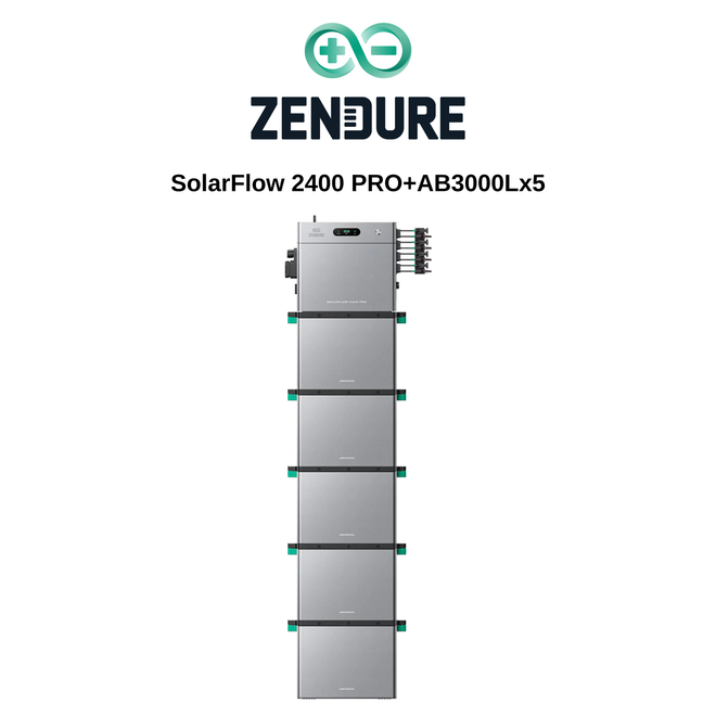 Zendure SolarFlow 2400 Pro + 5× AB3000L Erweiterungsakku (16,8 kWh)